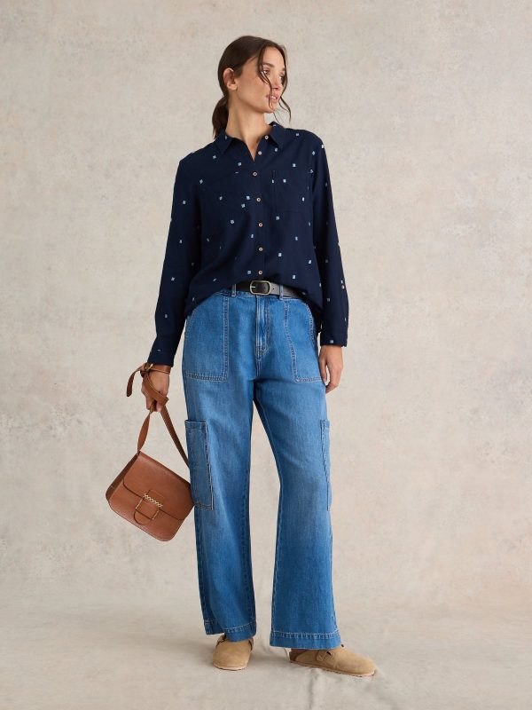GO8435 White Stuff Dark Blue Sophie Shirt - Image 3