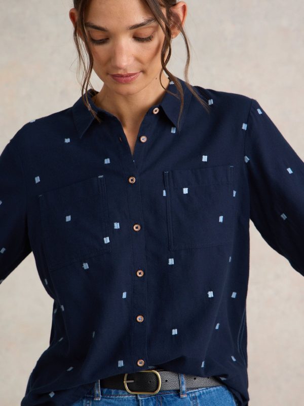GO8435 White Stuff Dark Blue Sophie Shirt - Image 4