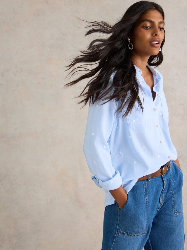 GO8425 White Stuff Blue Sophie Shirt - Image 3