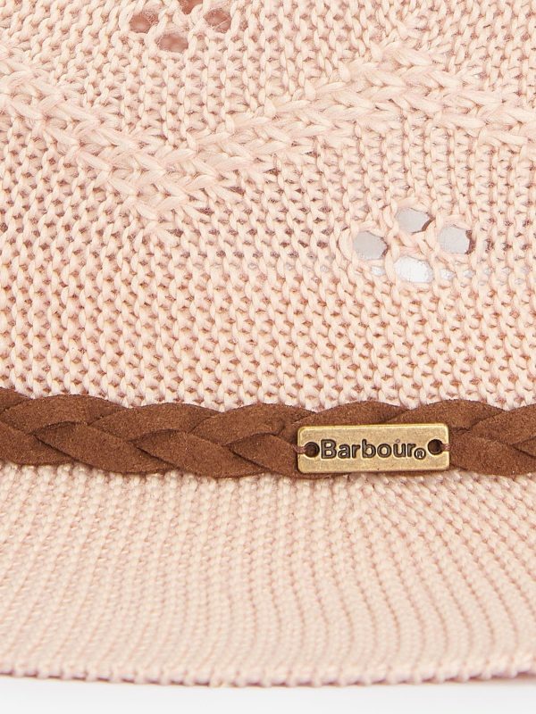GO8464 Pink Flowerdale Crochet Trilby Summer Hat - Image 3