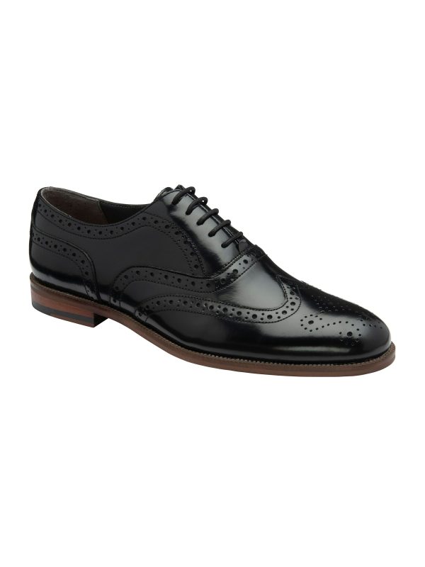 GO8451 Black Mens Leather Lace-Up Brogues
