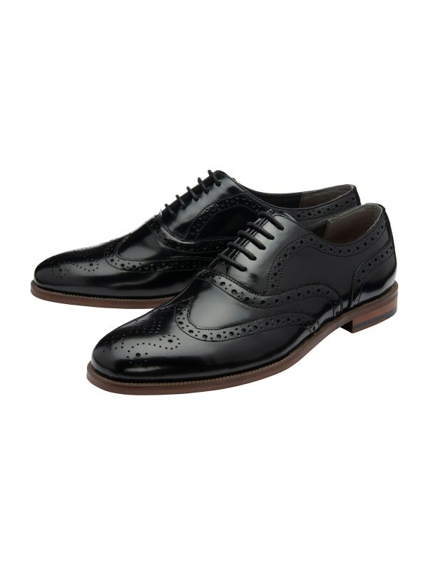 GO8451 Black Mens Leather Lace-Up Brogues - Image 2