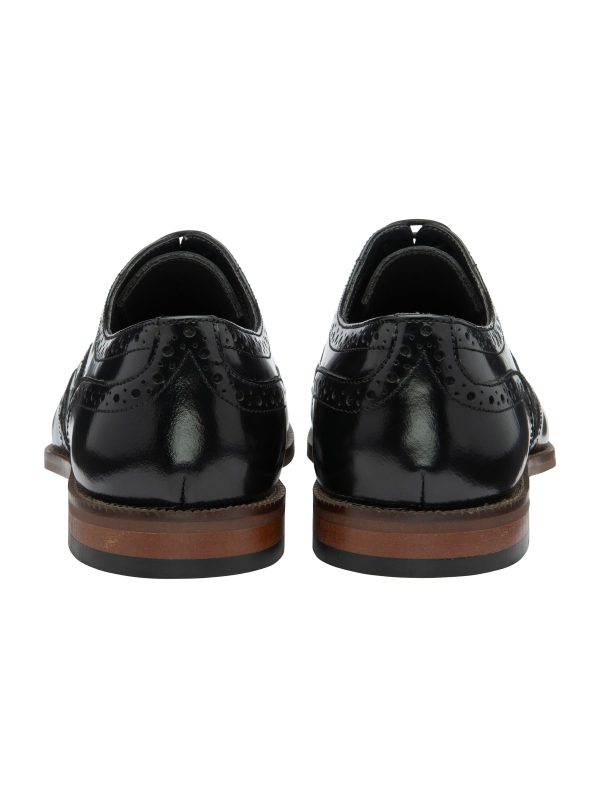 GO8451 Black Mens Leather Lace-Up Brogues - Image 3