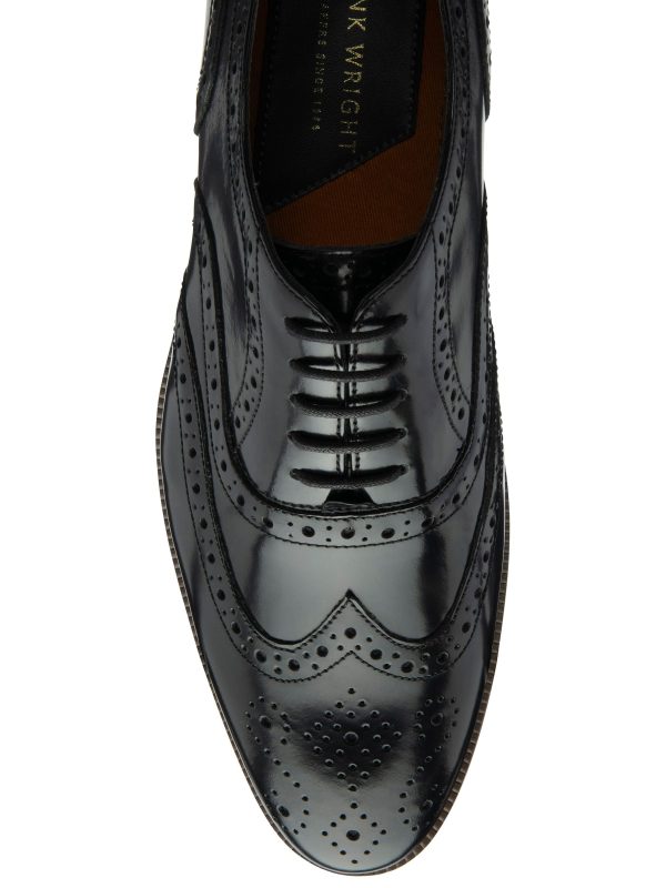 GO8451 Black Mens Leather Lace-Up Brogues - Image 4