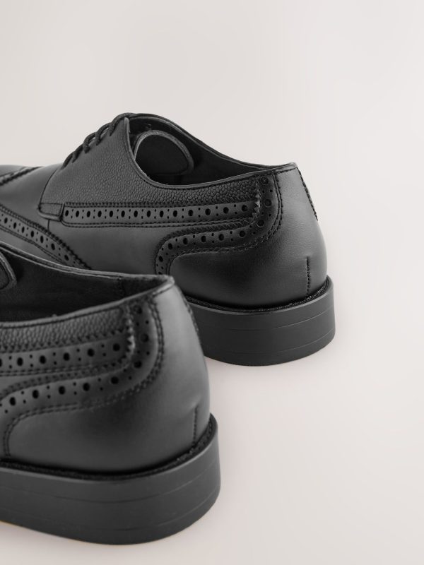 GO8454 Black Longwing Brogue Shoes - Image 5