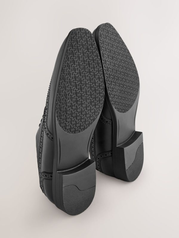 GO8454 Black Longwing Brogue Shoes - Image 6