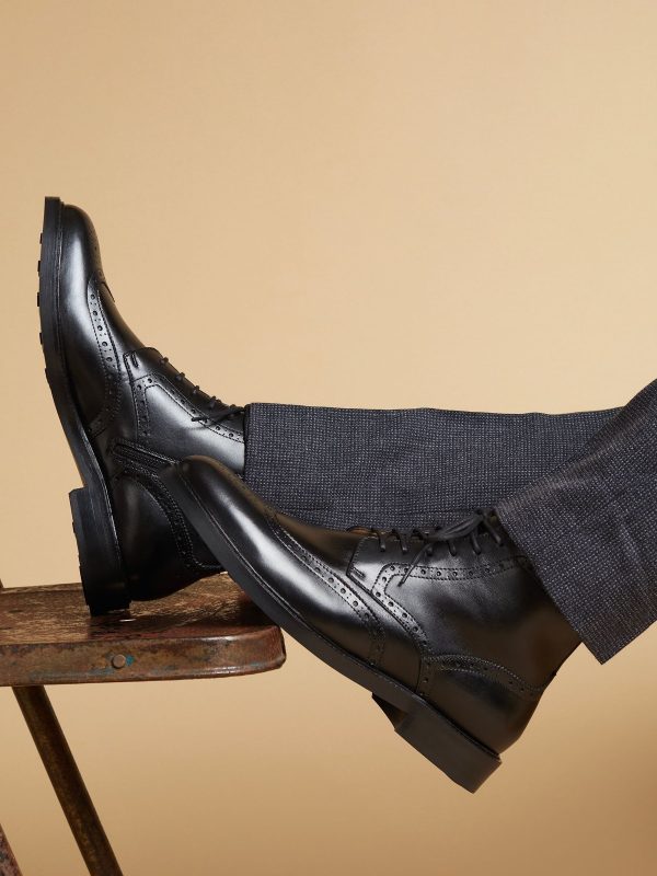 GO8460 Fletcher Leather Black Boots