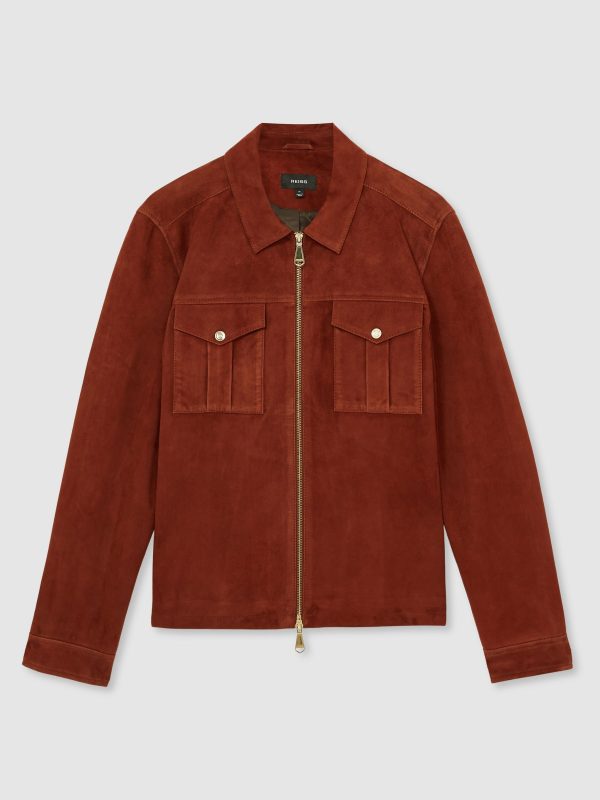 GO8477 Red Belle Suede Zip-Through Jacket - Image 2