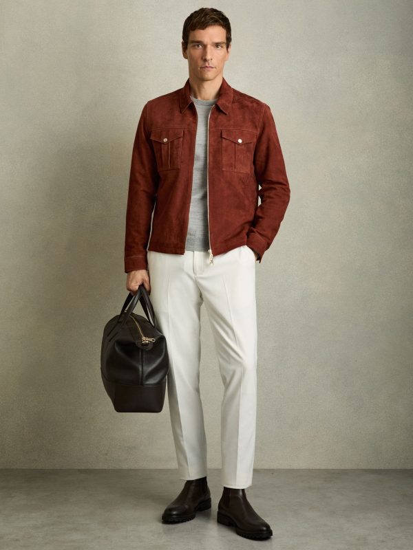 GO8477 Red Belle Suede Zip-Through Jacket - Image 3