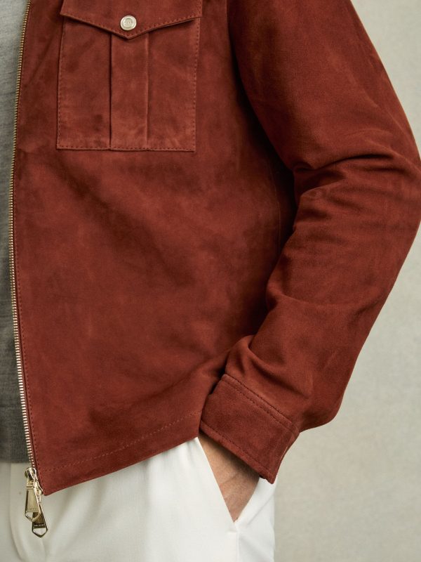 GO8477 Red Belle Suede Zip-Through Jacket - Image 4