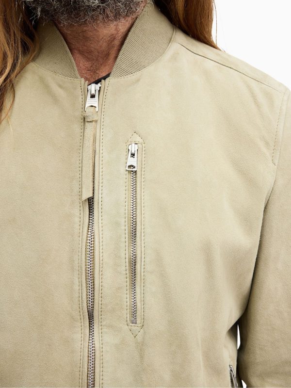 GO8482 Green Kemble Suede Bomber Jacket - Image 2