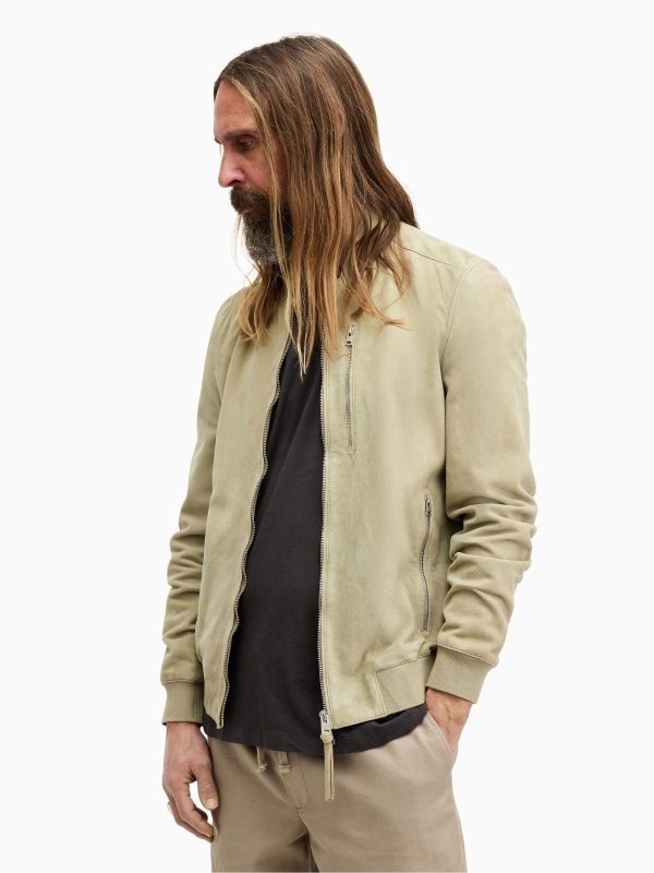 GO8482 Green Kemble Suede Bomber Jacket - Image 4