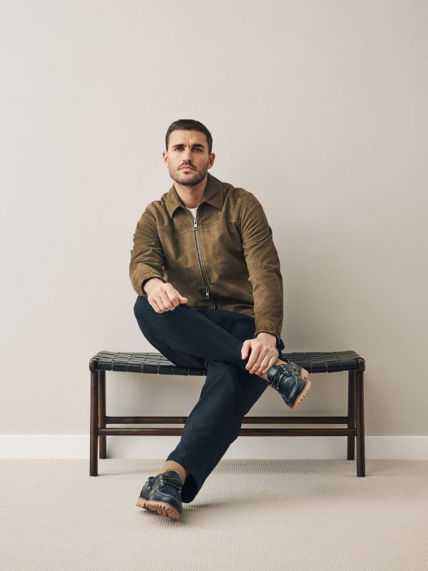 GO8485 Brown Suede Zip Through Shirt Jacket - Image 2
