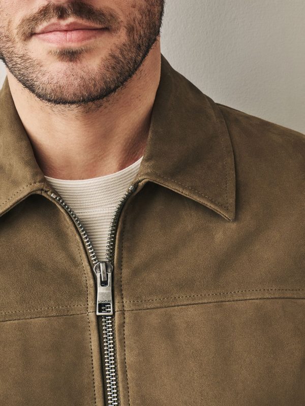 GO8485 Brown Suede Zip Through Shirt Jacket - Image 4