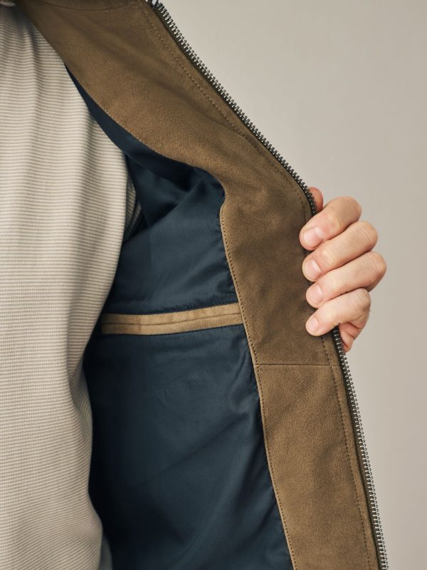 GO8485 Brown Suede Zip Through Shirt Jacket - Image 5