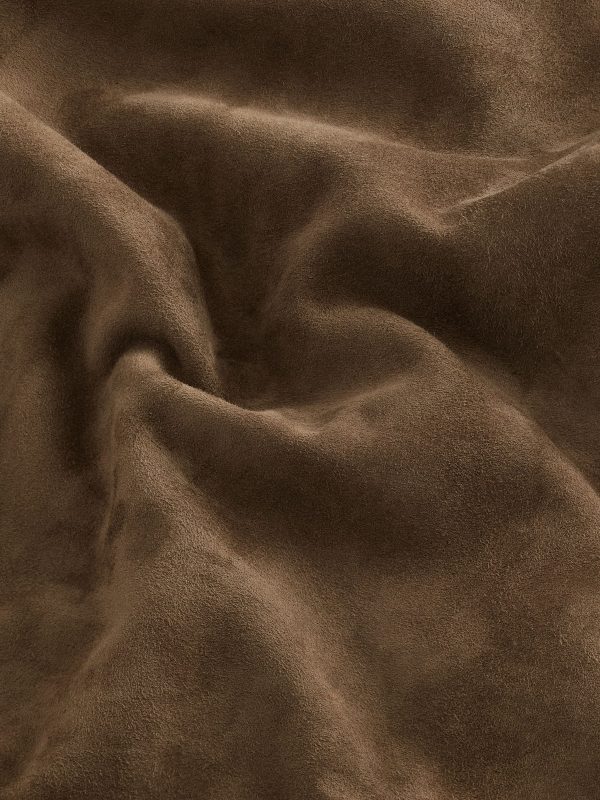 GO8485 Brown Suede Zip Through Shirt Jacket - Image 8