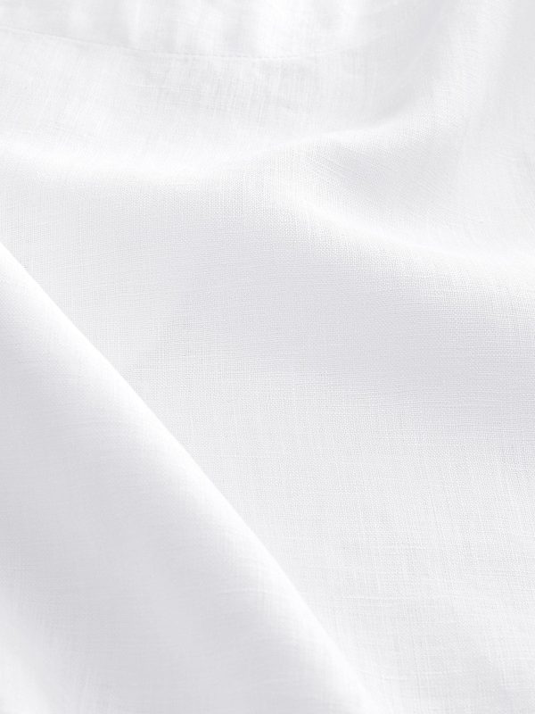 GO8437 White Premium 100% Linen Boxy Short Sleeve Blouse - Image 9