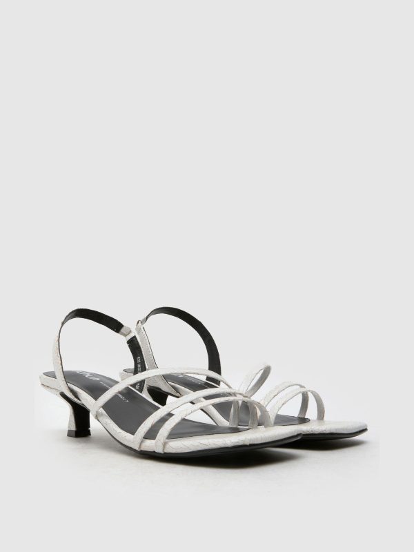GO8441 Green Steele Strappy Kitten Sandals - Image 2