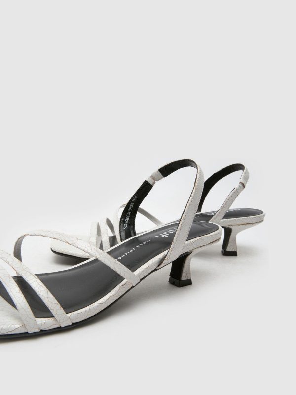 GO8441 Green Steele Strappy Kitten Sandals - Image 3