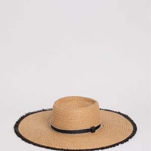GO8467 Natural Large Embellished Raffia Hat