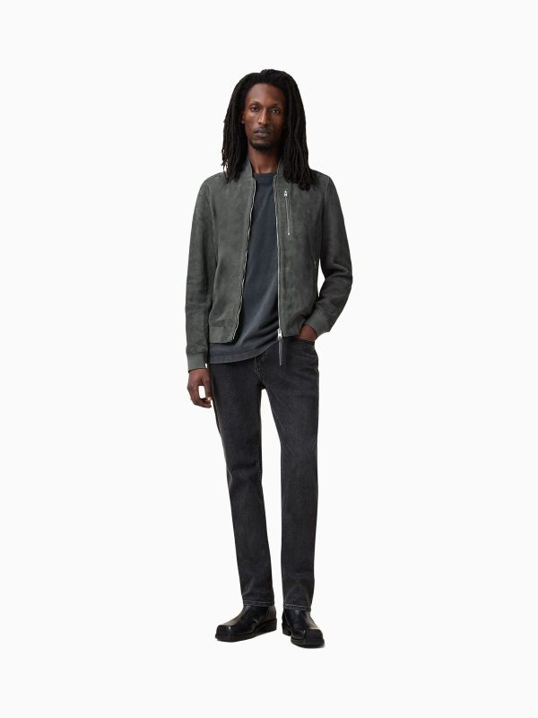 GO8473 Grey Kemble Suede Bomber Jacket - Image 3