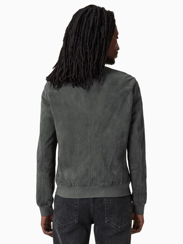 GO8473 Grey Kemble Suede Bomber Jacket - Image 5