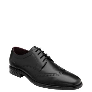 GO8457 Black Leather Lace-Up Brogues