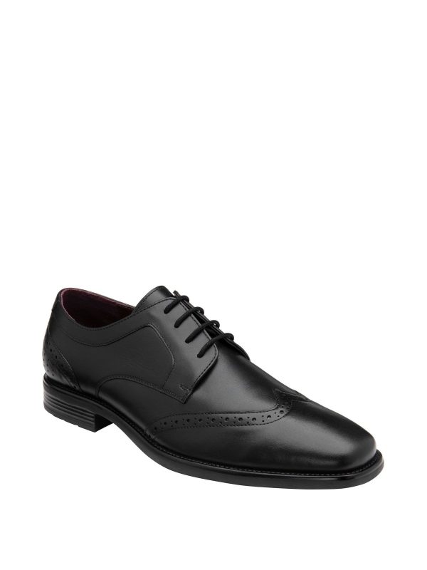 GO8457 Black Leather Lace-Up Brogues