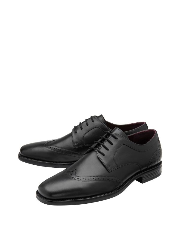 GO8457 Black Leather Lace-Up Brogues - Image 2