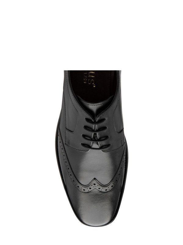 GO8457 Black Leather Lace-Up Brogues - Image 4