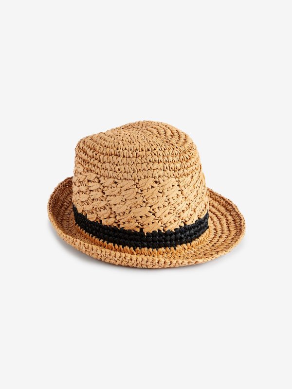 GO8466 Neutral and Black Trilby Hat - Image 3